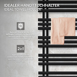 LuxeBath Iron EM Radiateur sèche-serviettes salle de bain en acier noir mat 600x1200 mm pas cher