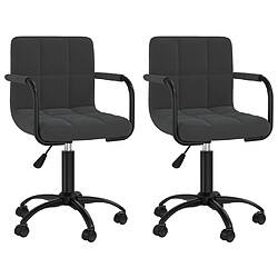 vidaXL Chaises pivotantes à manger lot de 2 noir velours