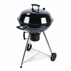 Barbecue charbon de bois ?57cm Georges noir, récupérateur de cendres, grille chromée, fumoir | sweeek