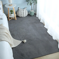 Tapis Moelleux à Poils Courts Gris Foncé 80x200cm