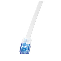 LogiLink Câble patch plat U/UTP, Cat. 5e, 3,0 m, blanc ()