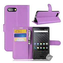 Htdmobiles Housse etui portefeuille pour Blackberry Key2 + film ecran - MAUVE