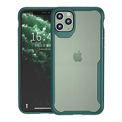 Wewoo Coque Souple Pour iPhone 11 Pro Max Transparent PC + TPU Etui de protection antichoc à couverture totale Vert foncé