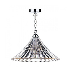 Luminaire Center Suspension décorative Ardeche chrome poli et verre moulé 1 ampoule