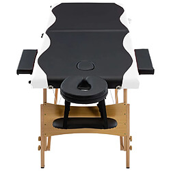 Avis vidaXL Table de massage pliable 2 zones Bois Noir et blanc