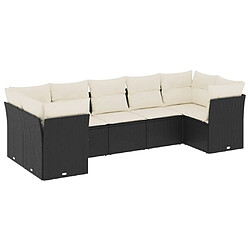 Maison Chic Salon de jardin 7 pcs avec coussins | Ensemble de Table et chaises | Mobilier d'Extérieur noir résine tressée -GKD67388