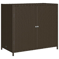 vidaXL Armoire de rangement de jardin marron 83x45x76cm résine tressée