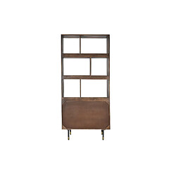 Pegane Etagère en manguier et métal coloris marron foncé - Longueur 90 x Profondeur 35 x Hauteur 200 cm