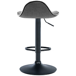 Decoshop26 Tabouret de bar x1 assise ergonomique en tissu gris clair pied en trompette en métal noir 10_0005392 pas cher