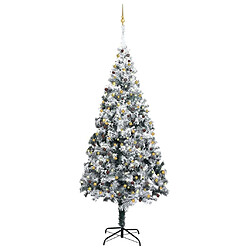 vidaXL Sapin de Noël artificiel LED et flocons de neige Vert 400 cm