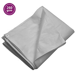 vidaXL Bâche 260 g/m² 3x6 m Gris PEHD