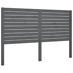 vidaXL Tête de lit Gris 126x4x100 cm Bois massif de pin