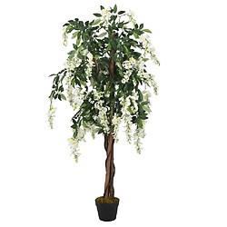 vidaXL Glycine artificielle 1470 feuilles 200 cm vert et blanc