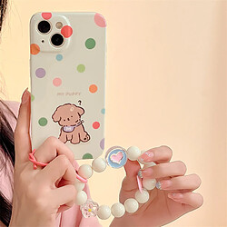 GUPBOO Étui pour iPhone13ProMax Polka Dot Point d'interrogation Puppy Fun Phone Case Bead Chain Women