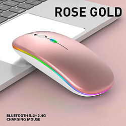 Avis Ordinateur Portable Optique Rechargeable de Bureau Optique Sans Fil de Souris Silencieuse de LED Rose