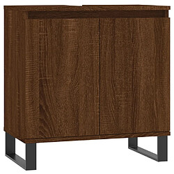 Maison Chic Armoire de bain,Meuble de rangement de salle de bain,Meuble haut chêne marron 58x33x60 cm bois d'ingénierie -GKD323722