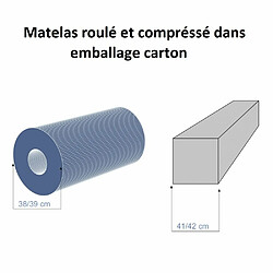 Inside 75 Matelas roulé mémoire de forme 140 * 190 cm PLATINIUM, épaisseur 18 cm pas cher