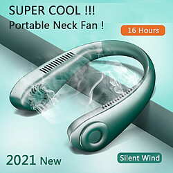 Universal Ventilateur de cou d'été mini USB portable rechargeable ventilateur de col pointillé refroidissement d'air silencieux refroidissement rapide | Ventilateur (vert 5000mAh)