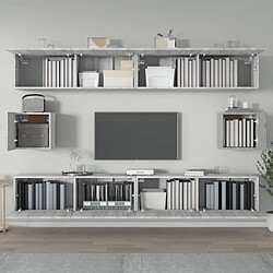 Avis Maison Chic Ensemble de meubles TV 6 pcs | Banc TV Moderne pour salon | Meuble de Rangement - Sonoma gris Bois d'ingénierie -MN54435