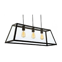 Luminaire Center Suspension 3 ampoules Kew, noir