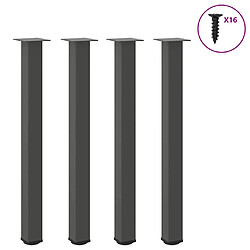 vidaXL Pieds de table basse anthracite 4 pcs 100-102 cm acier