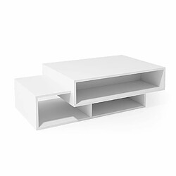 Mpc Table Basse Blanche 105 X 32 X 60 Cm (lxhxp)