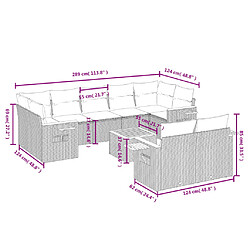 Avis Maison Chic Salon de jardin avec coussins 10 pcs | Ensemble de Table et chaises | Mobilier d'Extérieur beige résine tressée -GKD43365