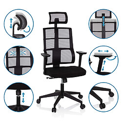 Avis Chaise de bureau / chaise pivotante SPINIO PRO maille / tissu noir hjh OFFICE