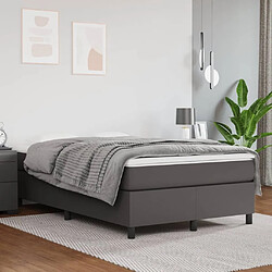 Avis Maison Chic Lit adulte- Lit + matelas,Sommier à lattes de lit avec matelas gris 120x190 cm similicuir -GKD13375