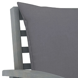 Acheter vidaXL Salon de jardin 3 pcs avec coussin Bois d'acacia solide Gris