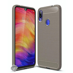 Htdmobiles Coque silicone gel carbone pour Xiaomi Redmi Note 7 + film ecran - GRIS