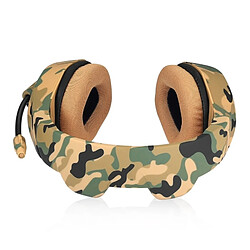 Wewoo K1 - Casque de jeu à annulation de bruit avec basses profondes pour microphone, pour PS4, smartphone, tablette, PC, ordinateur portable (camouflage jaune) pas cher