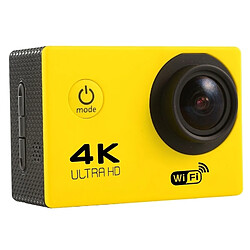 Wewoo Caméra sport jaune 2.0 pouces Écran 4 K 170 Degrés Grand Angle WiFi Action Caméscope avec Etui Boîtier Imperméable À L'eau, 64 GB Micro SD Carte