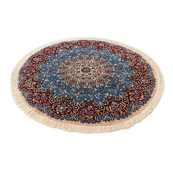 Vidal Tapis de laine 150x150 Bleu Nain pas cher