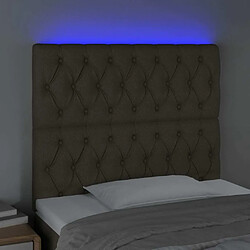 Avis Maison Chic Tête de lit scandinave à LED,meuble de chambre Taupe 100x7x118/128 cm Tissu -MN39899