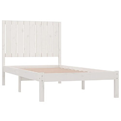 Avis vidaXL Cadre de lit sans matelas blanc 90x190 cm bois de pin massif