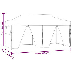 vidaXL Tente de réception pliable avec 4 parois 3x6 m Acier Blanc pas cher