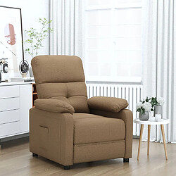 vidaXL Fauteuil inclinable Marron Tissu