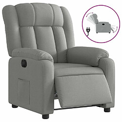 Maison Chic Fauteuil Relax pour salon, Fauteuil inclinable électrique Gris clair Tissu -GKD40566