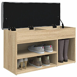 Decoshop26 Banc de rangement à chaussures couleur chêne 82 x 32 x 45,5 cm bois d'ingénierie brun DEC024895