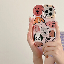 GUPBOO Étui pour iPhone13ProMax Plein écran graffiti chien dessin animé étui pour téléphone portable niche anti-chute souple