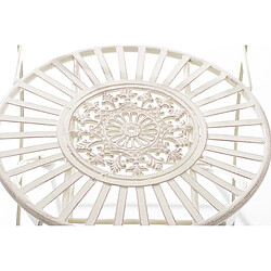 Decoshop26 Chaise de jardin balcon terrasse pliable en métal crème vieilli 10_0004001 pas cher