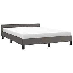 Avis Maison Chic Lit adulte - Cadre Structure de lit avec tête de lit Contemporain Gris 140x200 cm Similicuir -MN48169