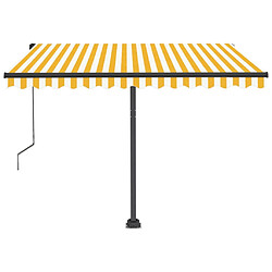 Acheter Maison Chic Auvent automatique | Store banne extérieur | Marquise capteur de vent/LED 350x250cm Jaune et blanc -MN37763