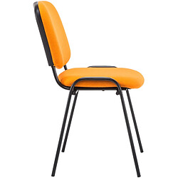 Avis Decoshop26 Chaise visiteur empilable zone d'attente en tissu orange piètement à 4 pieds en métal noir 10_0003403