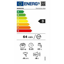 Lave-linge top 6kg WHIRLPOOL TDLR6232SFR/N Blanc