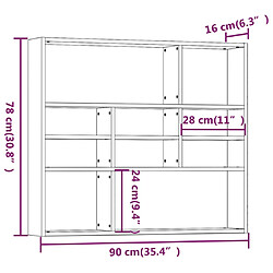 vidaXL Étagère murale Chêne fumé 90x16x78 cm Bois d'ingénierie pas cher