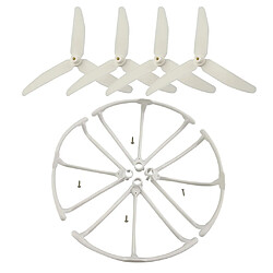 4 Pièces Hélices u0026 4 Pcs Garde Hélice pour Hubsan X4 H502E H502S Pièces Blanc