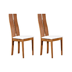 Vente-Unique Lot de 2 chaises SALENA - Hêtre massif coloris chêne