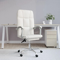 vidaXL Fauteuil inclinable de bureau Blanc Similicuir